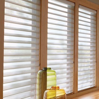 SHEER HORIZONTAL SHADINGS:: Soft fabric vanes are suspended between two sheers, creating beautiful graduations of light and shadow.  The best selection of sheer louvers that compliment our shutter line with a soft touch that turns ordinary sunlight into a glow of extraordinary ambiance and features a wide selection of soft fabrics, including opaque, translucent and semi-sheer materials.