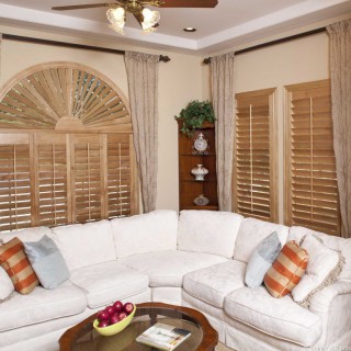 This modern dining room with Ovation wood shutters highlights how your shutters can complement the wall color and fit the dÃ©cor.
